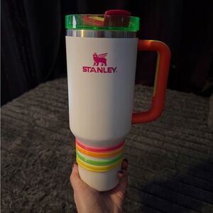 Stanley White Mug with Neon Accents